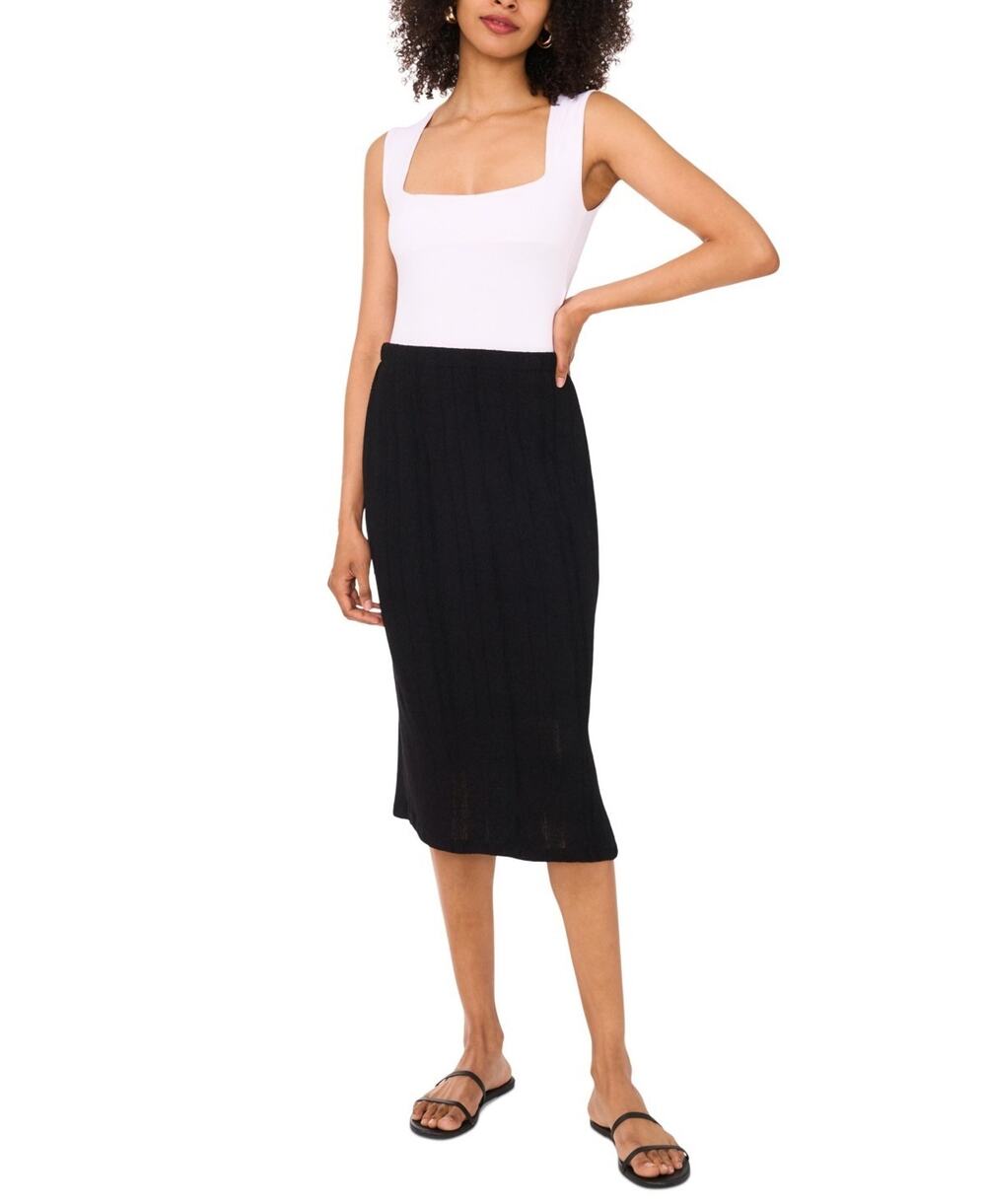 Vince Camuto Women's Pull-On Side-Slit Midi Skirt Black Size XXs 3536